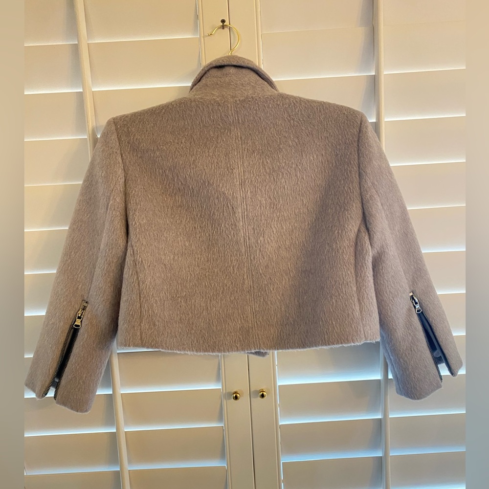 Toccin New York Moto Cropped Cashmere feel Jacket Size Med Excellent Condition - Picture 6 of 8